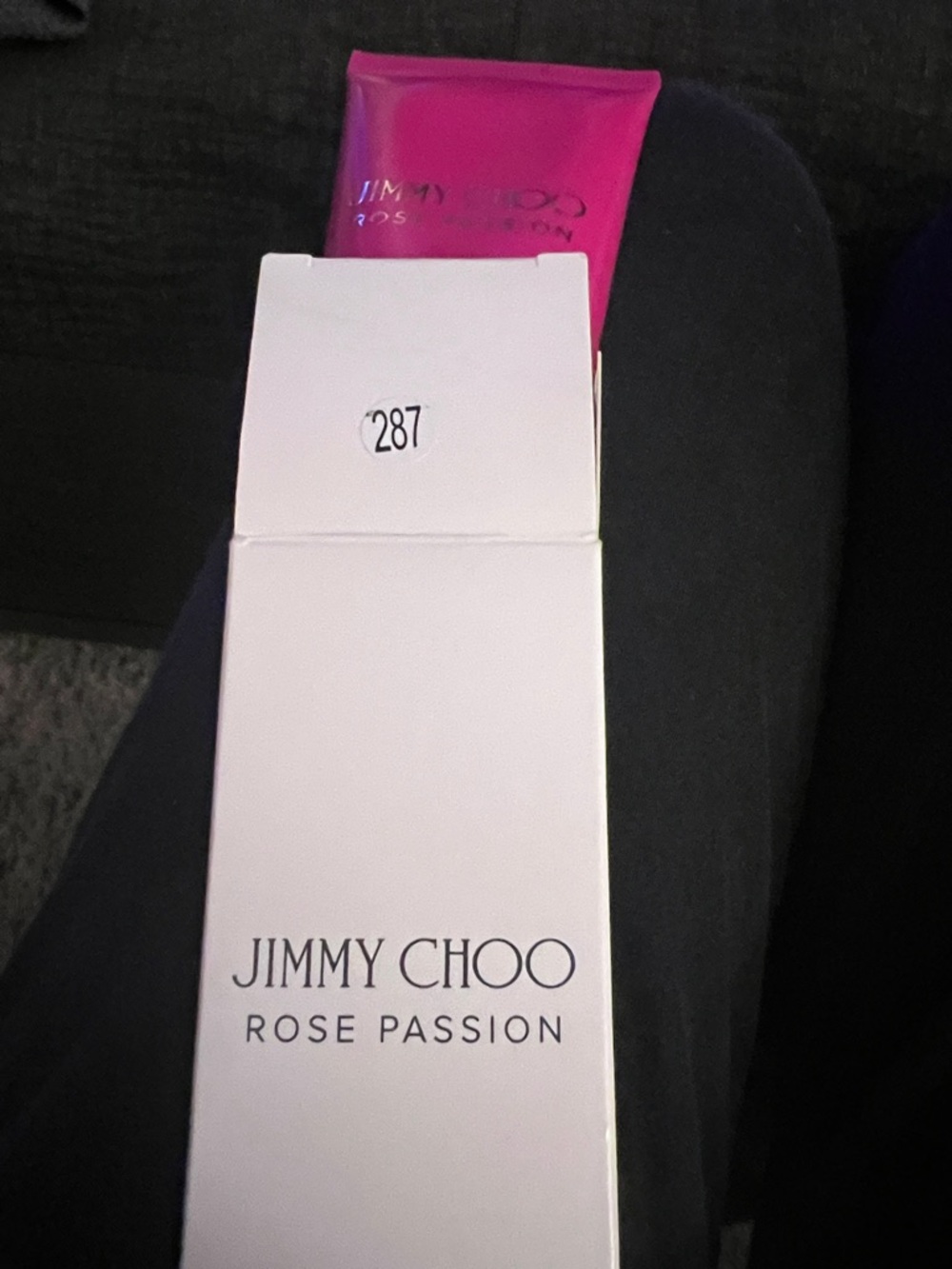 Authentic Jimmy Choo Rose Passion Tube and Box — Bright Pink & White